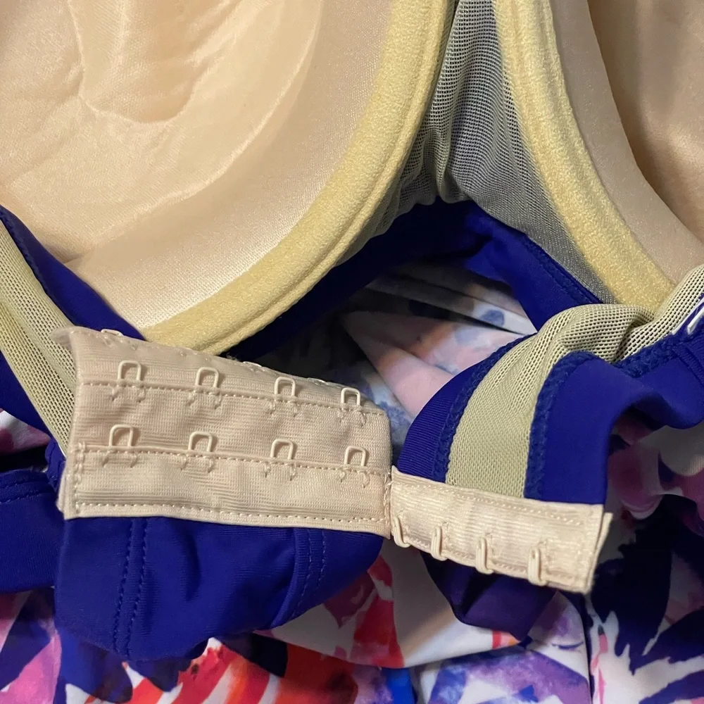 Swimsuits For All Women's Drape Cowl Plus Size Bra Underwire Tankini Top 44DDD